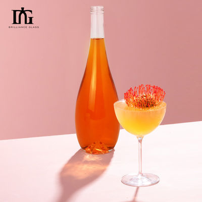 Glass Collar 750ml Empty Packaging Wine Bottle for Custom Vodka Juice Whiskey Beer
