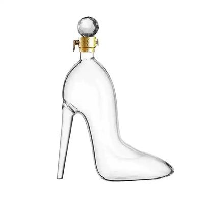 High Heel Shoe Shape Unique 500ml 750ml Capacity Whiskey Red Wine Vodka Glass Bottle