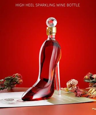 High Heel Shoe Shape Unique 500ml 750ml Capacity Whiskey Red Wine Vodka Glass Bottle