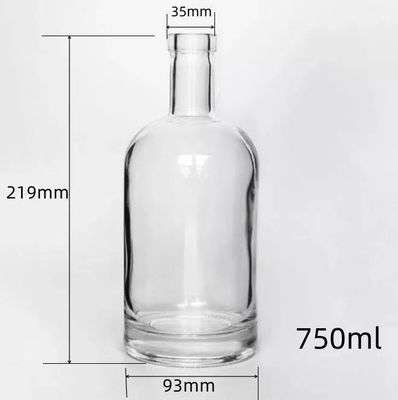 Glass Collar 500ml 700ml 750ml Nordic Empty Transparent Liquor Bottle for Vodka Oslo