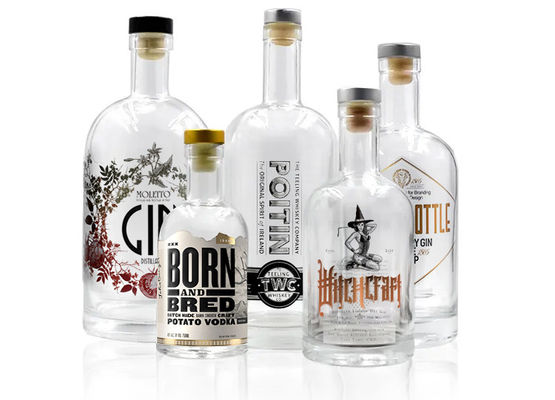 Glass Collar 500ml 700ml 750ml Nordic Empty Transparent Liquor Bottle for Vodka Oslo