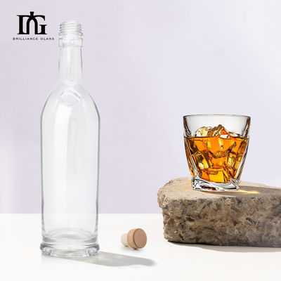 500ml 700ml 750ml Glass Bottles Matte Black Spirits Bottles with Lids and Customization
