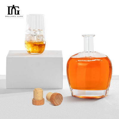 Custom Design 700ml Rum Glass Bottle with Cork Capacity 700ml Sample Provided Freely