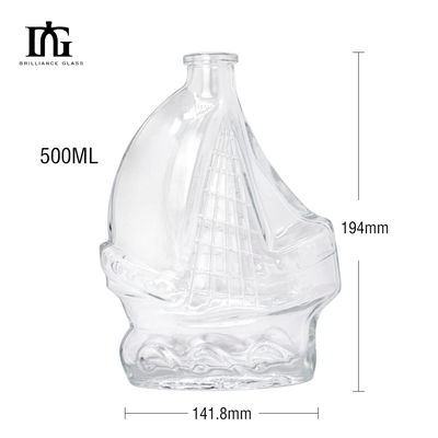 Custom Luxury 500ml Maple Leaf Glass Bottle for Wine Whiskey Gin Beverages