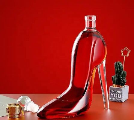 Unique Shape 500ml 750ml High Heel Shoe Liquor Whiskey Red Wine Vodka Glass Bottle