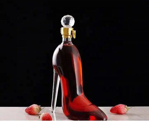 Unique Shape 500ml 750ml High Heel Shoe Liquor Whiskey Red Wine Vodka Glass Bottle