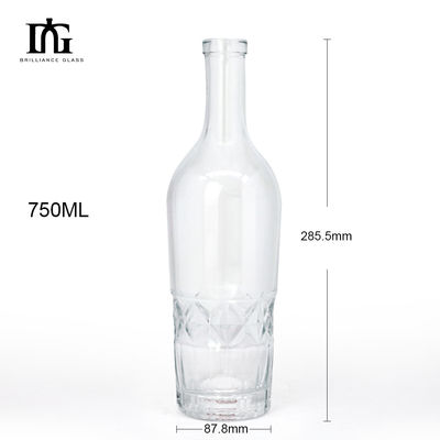 Custom 700ml 500ml Glass Bottle for Brandy Gin Rum Whisky Vodka Tequila Liquor Spirits