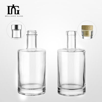 Customized Fancy Glass Bottle for Spirits Vodka Whisky Rum and Gin Sealing Type Cork