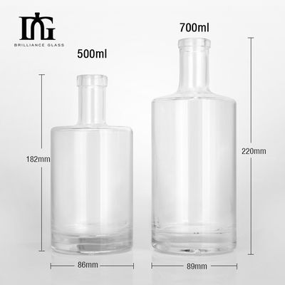 Customized Fancy Glass Bottle for Spirits Vodka Whisky Rum and Gin Sealing Type Cork