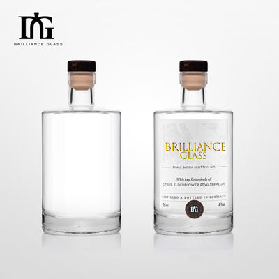 Customized Fancy Glass Bottle for Spirits Vodka Whisky Rum and Gin Sealing Type Cork