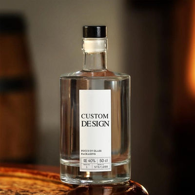 Customized Fancy Glass Bottle for Spirits Vodka Whisky Rum and Gin Sealing Type Cork
