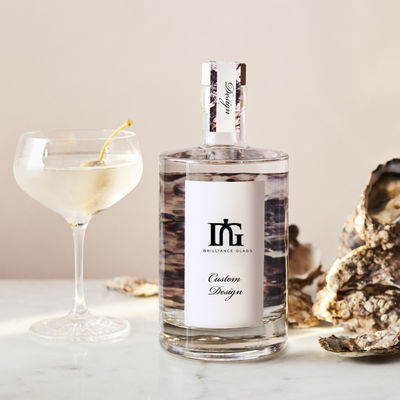 Customized Fancy Glass Bottle for Spirits Vodka Whisky Rum and Gin Sealing Type Cork