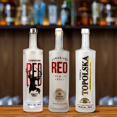 Glass Liquors and Beverage 750ml Flat Square Shoulder Screw Top Gin Whisky Vodka Bottle