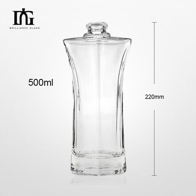 Whiskey Vodka Glass Bottle 500ml 750ml with Customized Unique Shape and Cork Cap Type
