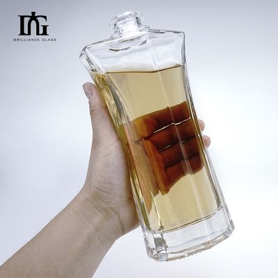 Whiskey Vodka Glass Bottle 500ml 750ml with Customized Unique Shape and Cork Cap Type