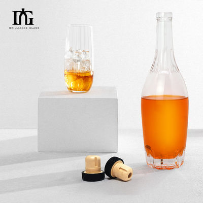 Bottle Glass Liquor Wine Vodka Tequila Gin Bottle With Sealed Cork Lid for Soda Lovers