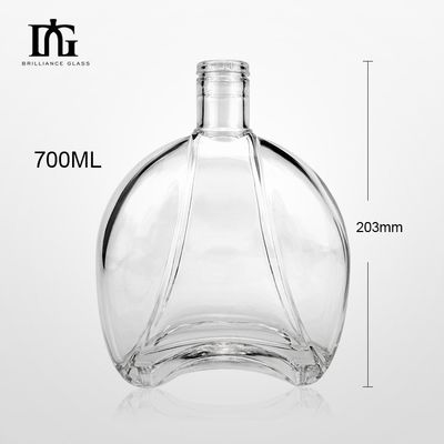 Glass Bottle With Sealed Cork Lid For Vodka Tequila Gin For Coffee Wine Base Material