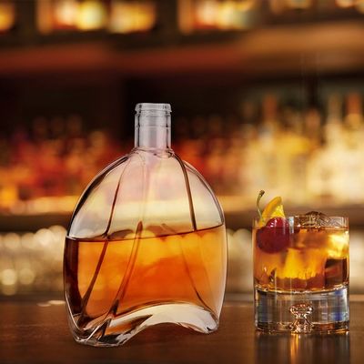 Glass Bottle With Sealed Cork Lid For Vodka Tequila Gin For Coffee Wine Base Material