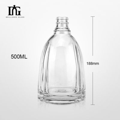 100ml 200ml 375ml 500ml 750ml 1000ml Engraved Round Crystal Glass Vodka Bottles with Screw Cap Cork