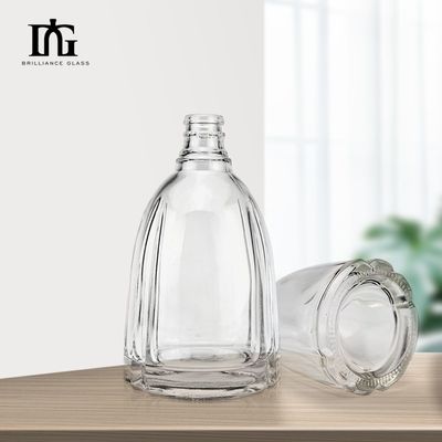 100ml 200ml 375ml 500ml 750ml 1000ml Engraved Round Crystal Glass Vodka Bottles with Screw Cap Cork