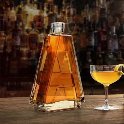 Clear A-Shaped Glass Bottle with Cork Screw Cap Craftable and Customizable