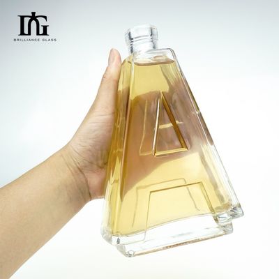 Clear A-Shaped Glass Bottle with Cork Screw Cap Craftable and Customizable