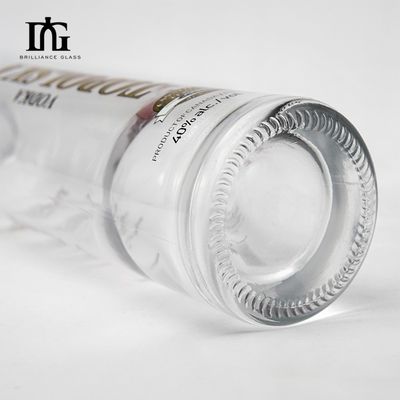 Customized Glass Collar 750ml/1000ml Vodka Bottle for High Capacity Liquor and Wine