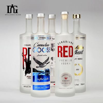 Customized Glass Collar 750ml/1000ml Vodka Bottle for High Capacity Liquor and Wine