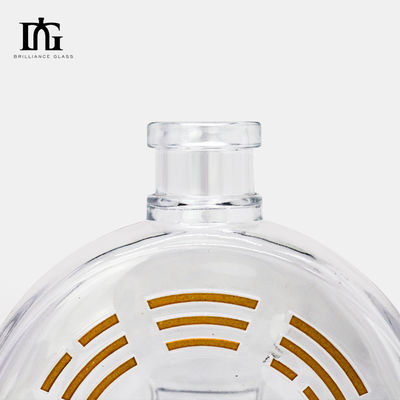 Glass Collar 450ml 700ml 750ml Rum Vodka Whisky Liquor Gin Spirit Bottle with Cork