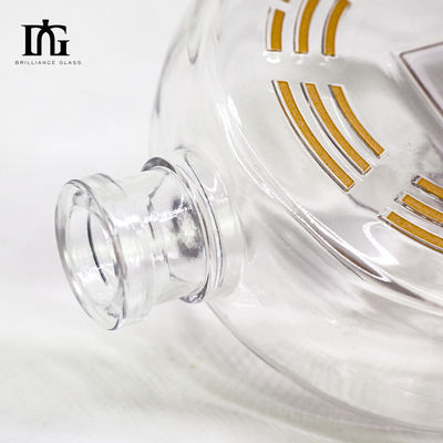 Glass Collar 450ml 700ml 750ml Rum Vodka Whisky Liquor Gin Spirit Bottle with Cork