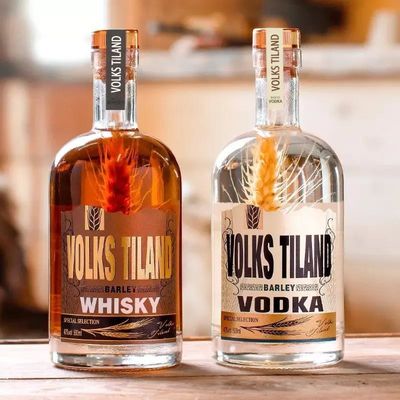 Clear Round Glass Bottle for Spirits Vodka Gin Rum Brandy 750ml 500ml 375ml Capacity