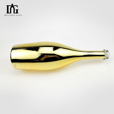 Glass Base 500ml 750ml Gold Electroplated Wine Bottle with Sealing Cork Base Material