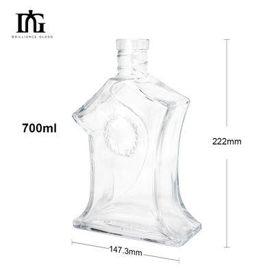 Cap Type Cork Screw Both 700ml 70cl 750ml 75cl Glass Bottle for Brandy Whiskey Gin Vodka