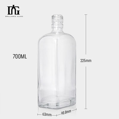 500ml 700ml Custom Juice Beverage Liqouur Spirits Glass Bottle with Cork and Screw Cap