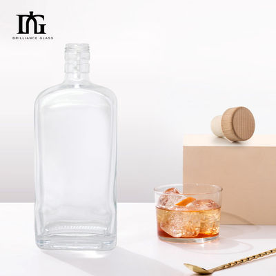 500ml 700ml Custom Juice Beverage Liqouur Spirits Glass Bottle with Cork and Screw Cap