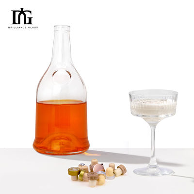 Custom Logo 500ml/700ml Glass Bottle for Brandy Juice Wine or Liquor Unique Design