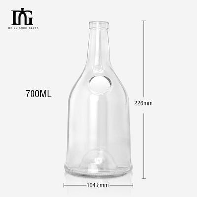 Custom Logo 500ml/700ml Glass Bottle for Brandy Juice Wine or Liquor Unique Design