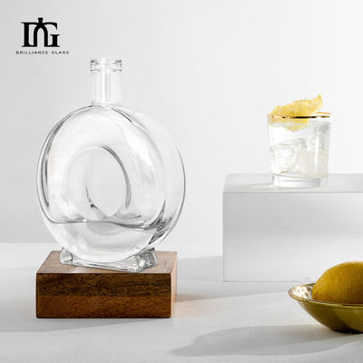 450ml 500ml Glass Bottle for Liquors and Spirits Customize Clear Round Classical Empty