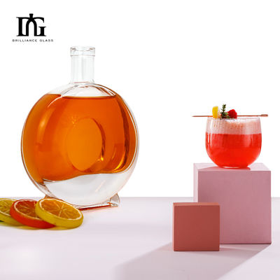 450ml 500ml Glass Bottle for Liquors and Spirits Customize Clear Round Classical Empty