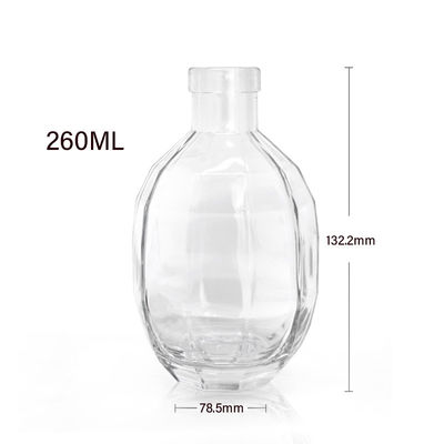 Glass Body 250ml 375ml 500ml Vodka Liquor Wine Spirit Bottle With Lid For Brandy Whisky