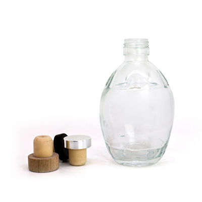 250ml 375ml 700ml Glass Collar Maple Syrup Bottles Flat Syrup Dispenser With Handle