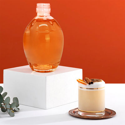 250ml 375ml 700ml Glass Collar Maple Syrup Bottles Flat Syrup Dispenser With Handle