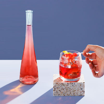 Clear Glass Bottle with Rose Bottom Capacity 500ml/750ml Body Material Glass