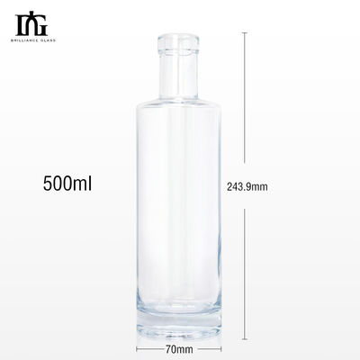 Brandy Juice Wine Liquor Spirit Glass Bottle with Customized Shape and 700ml Capacity