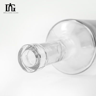 Engraving Surface Handling Glass Bottle With Cork Stopper for Liquors and Beverages