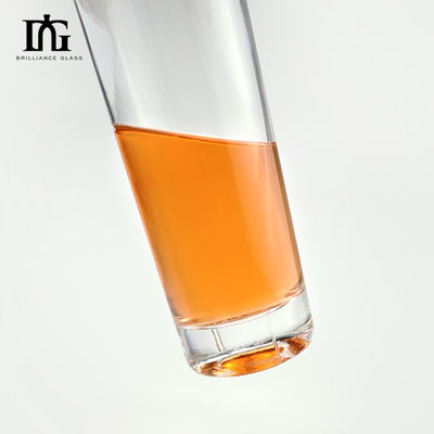 Engraving Surface Handling Glass Bottle With Cork Stopper for Liquors and Beverages