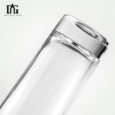 Engraving Surface Handling Glass Bottle With Cork Stopper for Liquors and Beverages