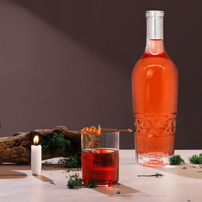 Clear Glass Juice Bottle 750ml 700ml for Liquor Drinking Base Material Custom Design