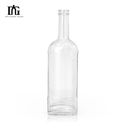 750ml 700ml 500ml Unique Shape Vodka Spirit Gin Rum Clear Glass Liquor Bottle with Cork