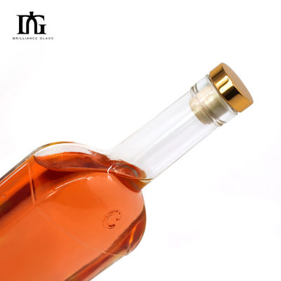 750ml 700ml 500ml Unique Shape Vodka Spirit Gin Rum Clear Glass Liquor Bottle with Cork
